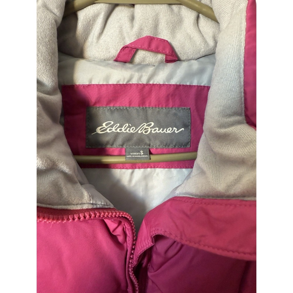 Eddie Bauer Goose Down Vest Womens Small Pink Premium EB650 Quilted Zip & Snap - Picture 4 of 9